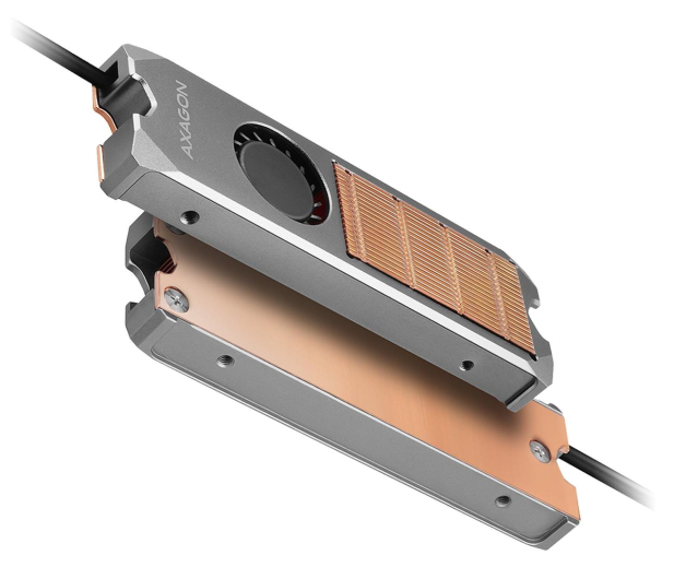 Axagon Miedziany radiator M.2 SSD + FAN 13mm - 1185582 - zdjęcie 2